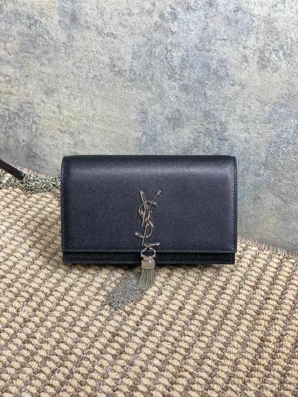 YSL Kate Small With Tassel in Grain De Poudre Embossed Leather