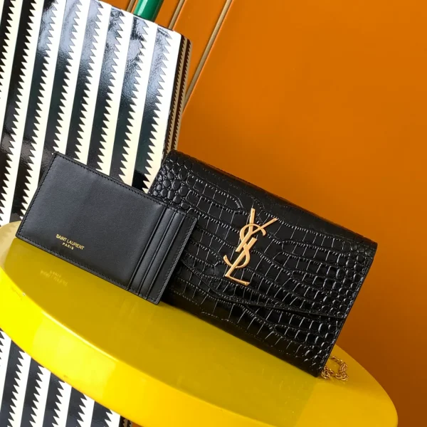 SAINT LAURENT Uptown croc-effect patent-leather shoulder - Image 3