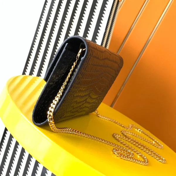 SAINT LAURENT Uptown croc-effect patent-leather shoulder - Image 4