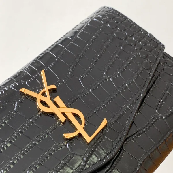 SAINT LAURENT Uptown croc-effect patent-leather shoulder - Image 6