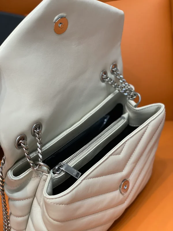 Saint Laurent LouLou Small Calfskin Y Quilted Monogram Chain Bag - Image 2
