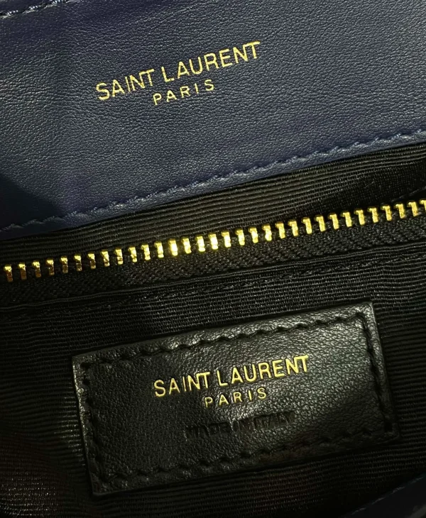Saint Laurent Navy Leather Large LouLou Crossbody - Image 2