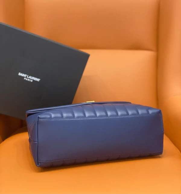 Saint Laurent Navy Leather Large LouLou Crossbody - Image 5