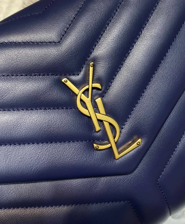 Saint Laurent Navy Leather Large LouLou Crossbody - Image 6