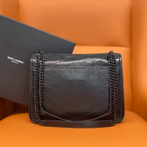 Saint Laurent Niki Medium Leather Shoulder Bag In Black