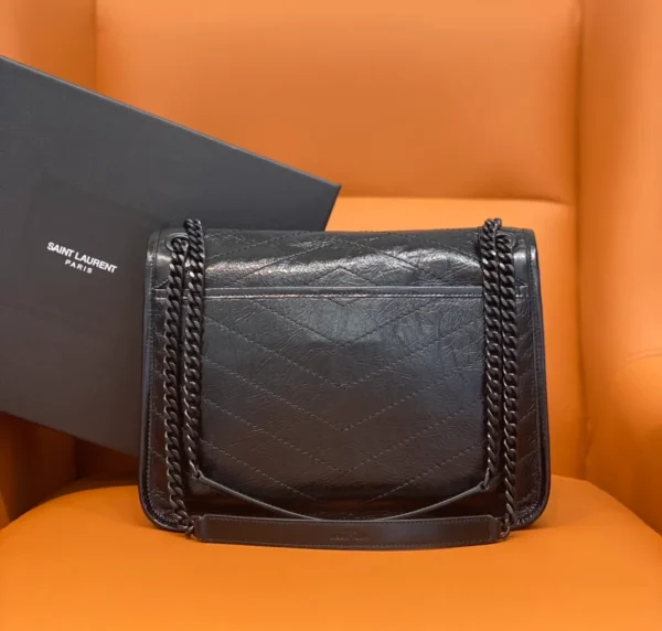 Saint Laurent Niki Medium Leather Shoulder Bag In Black