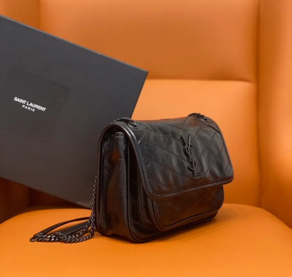 Saint Laurent Paris Niki Leather Chain Shoulder Bag Black - Image 6