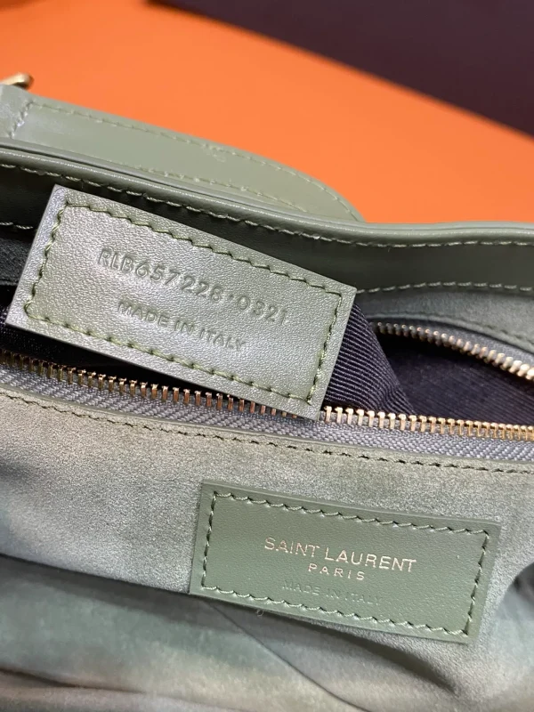 Saint Laurent Small Hobo Shoulder Bag in Green - Image 2