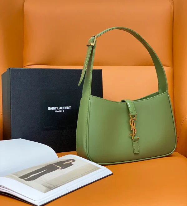 Saint Laurent Small Hobo Shoulder Bag in Green - Image 3