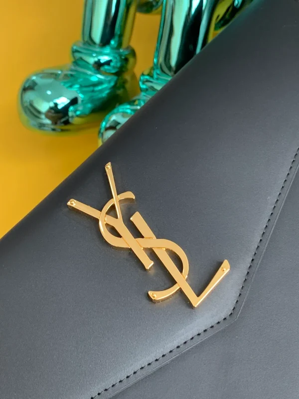 Saint Laurent Uptown Pouch Grain de Poudre Black in Calfskin Leather with Gold-tone - Image 3