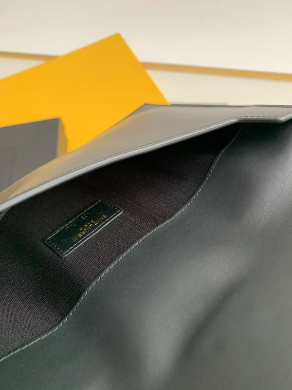Saint Laurent Uptown Pouch Grain de Poudre Black in Calfskin Leather with Gold-tone - Image 7