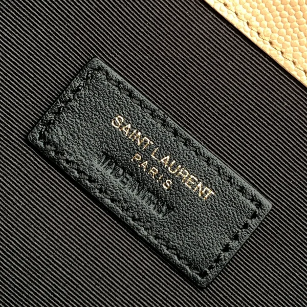 Uptown leather clutch in beige - Image 10