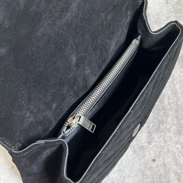 YSL College Medium Chain Bag In Light Suede With Fringes - Image 2