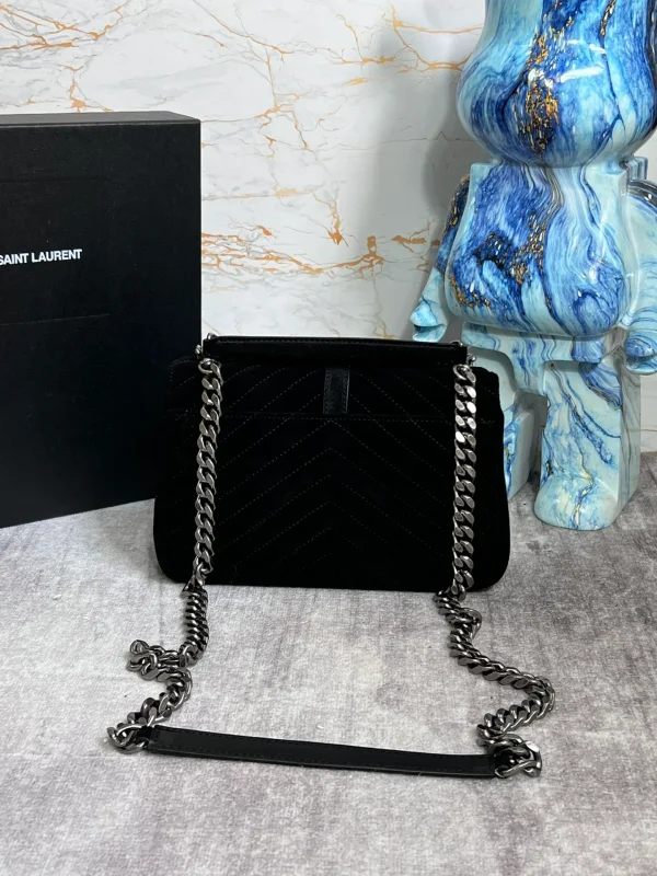 YSL College Medium Chain Bag In Light Suede With Fringes - Image 8