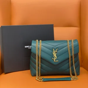 YSL Envelope Bag Teal Green Large