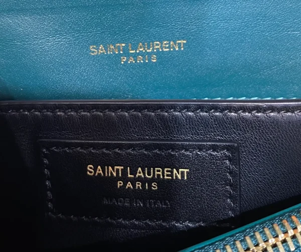 YSL Envelope Bag Teal Green Large - Image 11