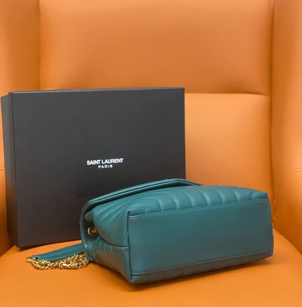 YSL Envelope Bag Teal Green Large - Image 5