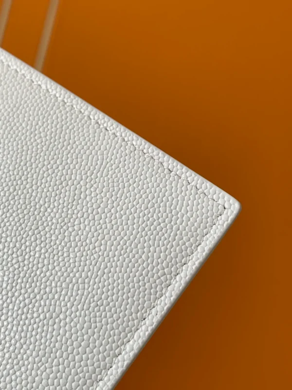 YSL Uptown Clutch Soft White Bag - Image 6