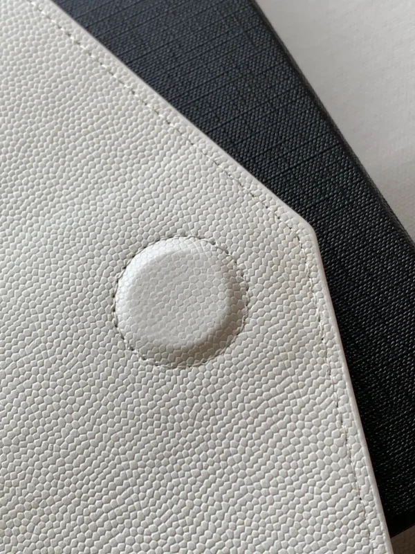 YSL Uptown Clutch Soft White Bag - Image 7