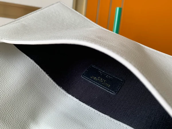 YSL Uptown Clutch Soft White Bag - Image 8