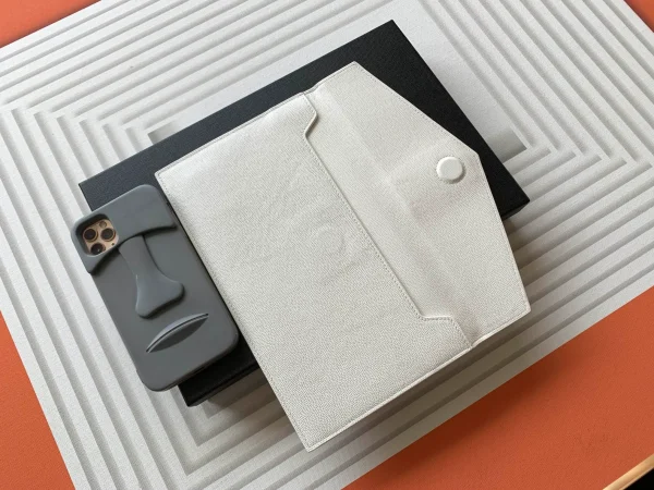 YSL Uptown Clutch Soft White Bag - Image 10