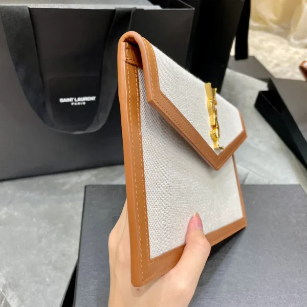 Yves Saint Laurent Saint Laurent Beige/Tan Medium Uptown Pouch Leather - Image 9