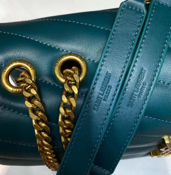 YSL Envelope Bag Teal Green Small - Image 6