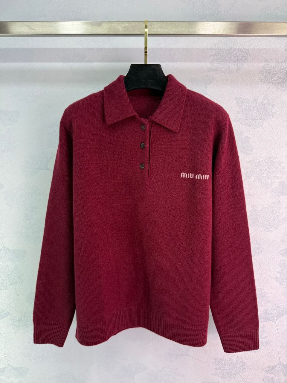 Miu Miu Polo-neck Intarsia Logo Sweater