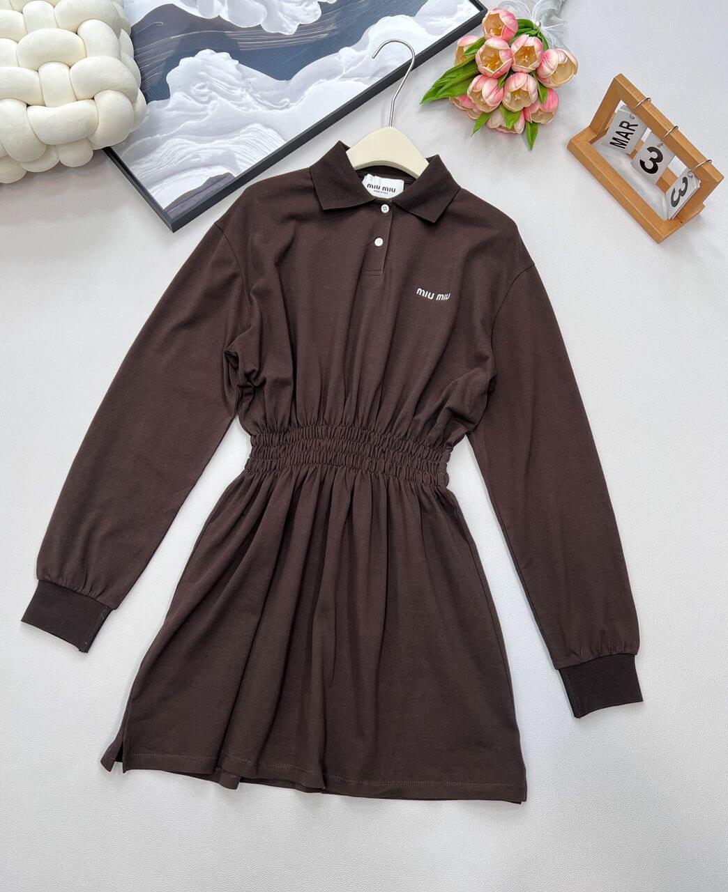 Miu Miu Cotton piqué mini-dress