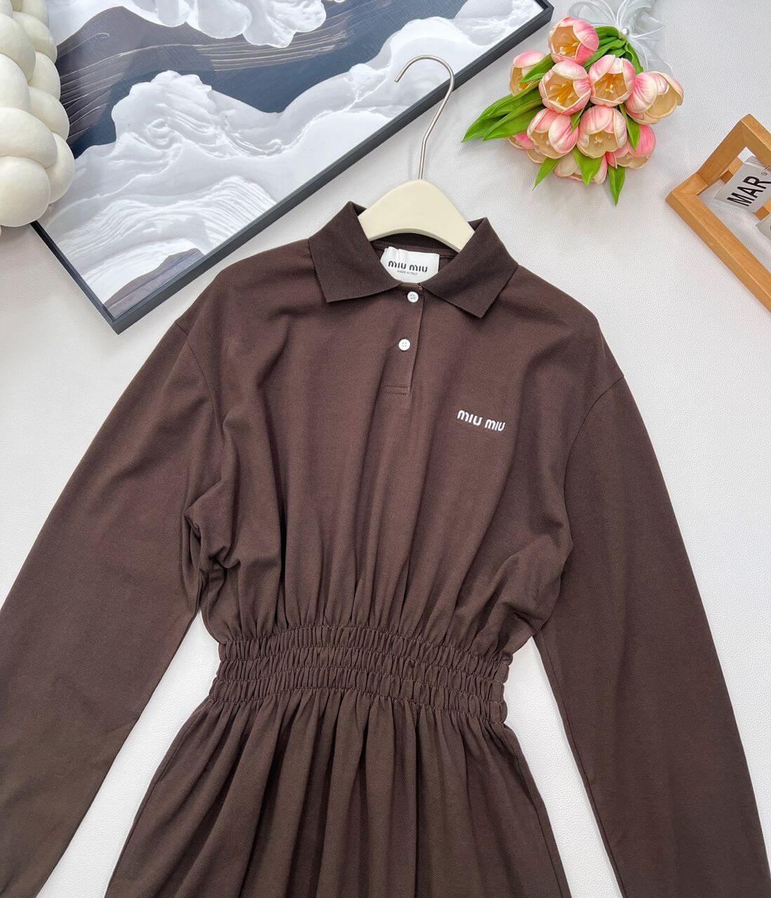 Miu Miu Cotton piqué mini-dress - Image 4